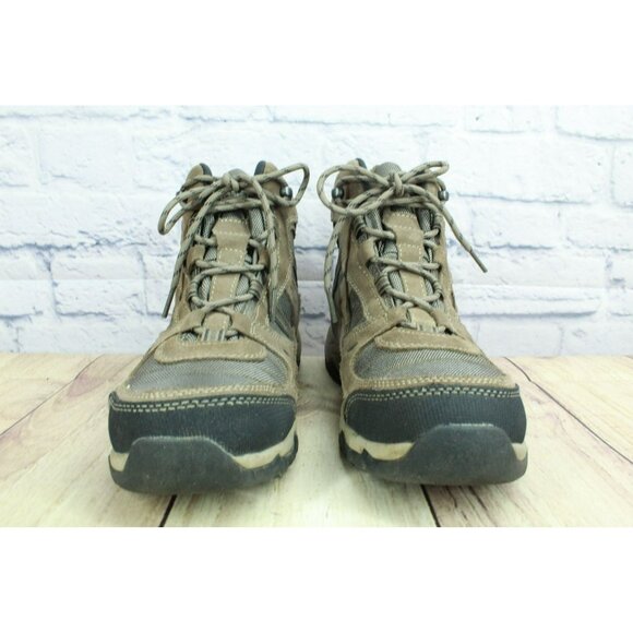 LL Bean Model 4 Brown Suede Waterproof Lace Up Trail Hiking Boots Size 9 Wide - Picture 4 of 9